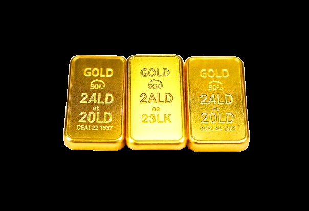 Shiny gold bar stamped ‘999.9 Fine Gold’ on a reflective surface
